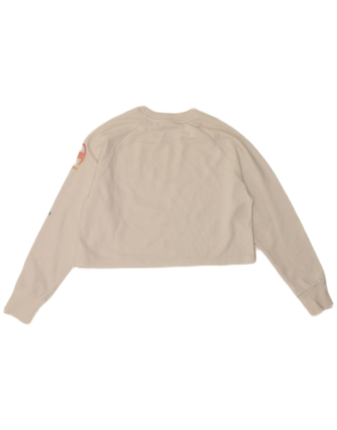 Champion Damen Übergroßes Crop Graphic Top Langarm UK 10 Small Weiß