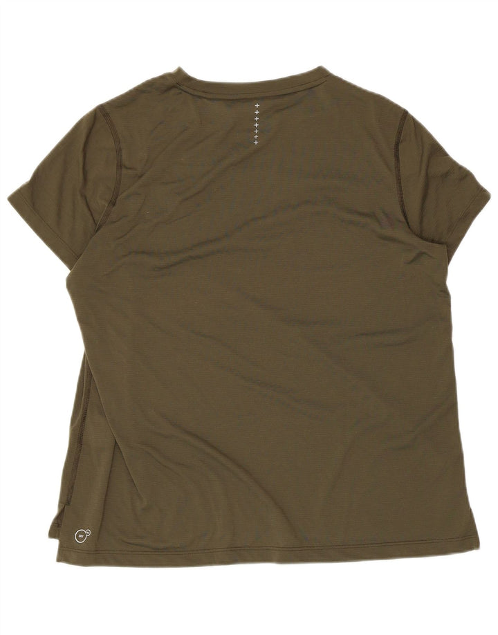 PUMA Damen T-Shirt Top UK 16 Large Khaki Polyester
