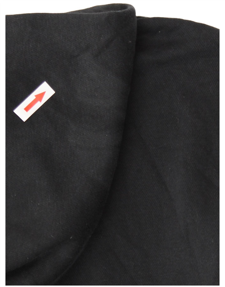 Zara Damen Übergroßer Kapuzenpullover UK 14 Mittelschwarze Baumwolle