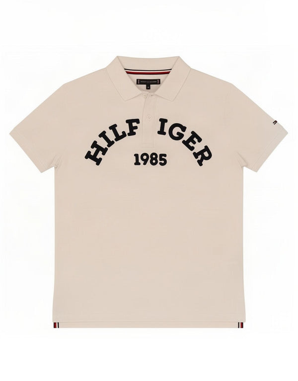 Tommy Hilfiger Jungen-Poloshirt mit Grafik, 13–14 Jahre, weiße Baumwolle