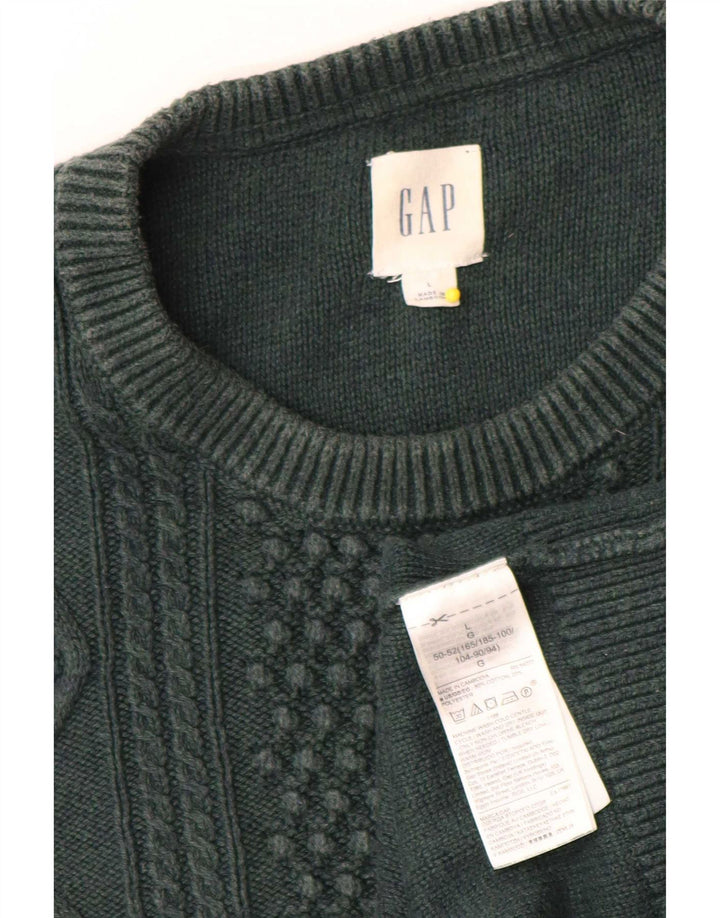 Gap Herren-Pullover mit Rundhalsausschnitt, groß, grüne Baumwolle
