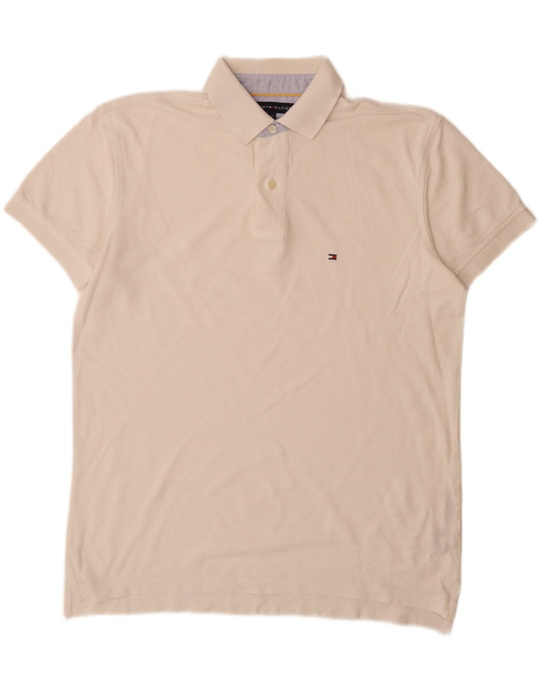 Tommy Hilfiger Herren-Poloshirt, mittelweiße Baumwolle