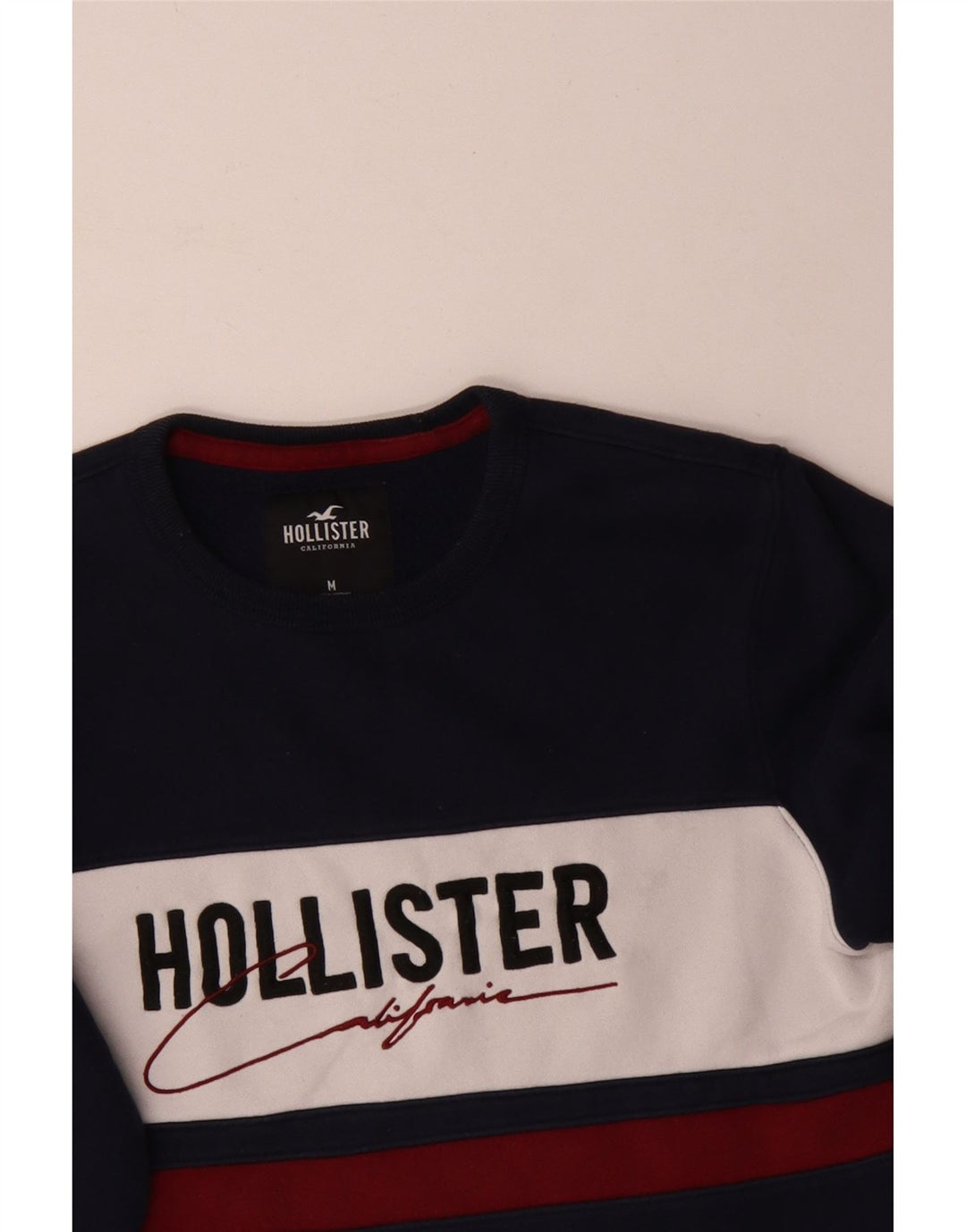 Hollister Herren-Sweatshirt mit Grafik, Mittelgroß, Marineblau, Farbblock