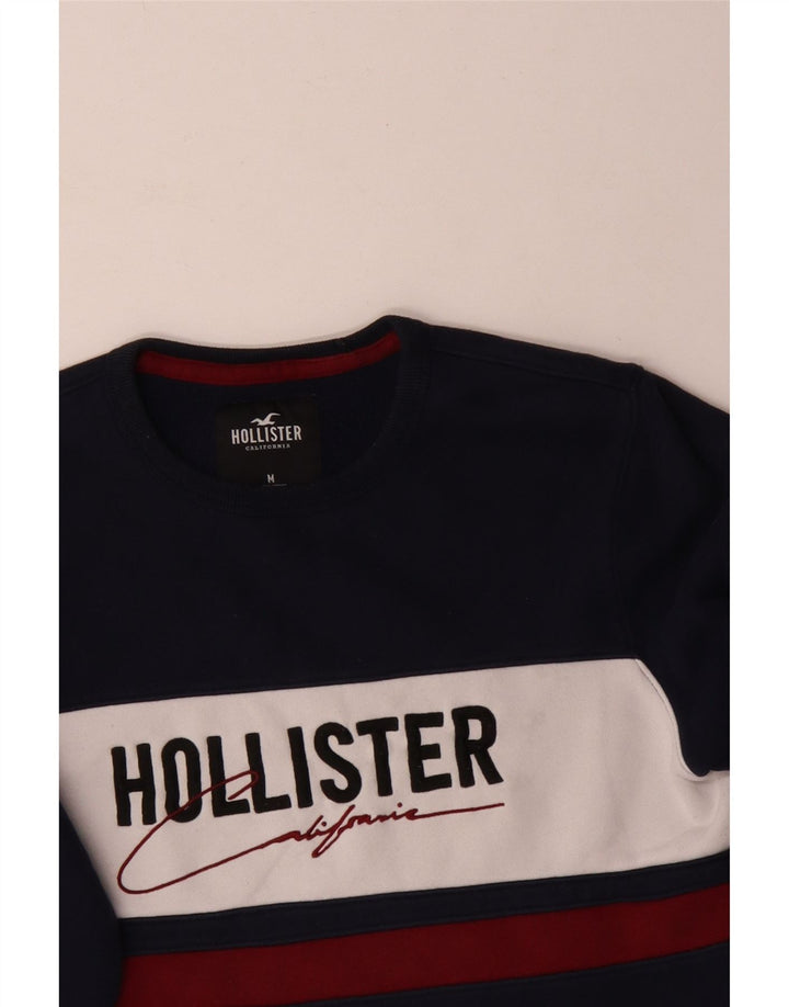 Hollister Herren-Sweatshirt mit Grafik, Mittelgroß, Marineblau, Farbblock