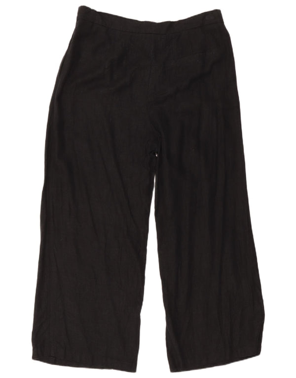 Marks & Spencer Damen-Chinohose mit weitem Bein, UK 14, Größe L W32 L27, Schwarz