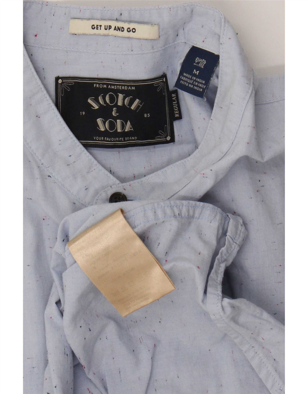 Scotch & Soda Herrenhemd aus mittelblau gefleckter Baumwolle