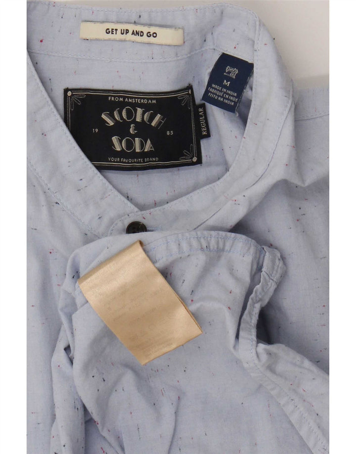 Scotch & Soda Herrenhemd aus mittelblau gefleckter Baumwolle