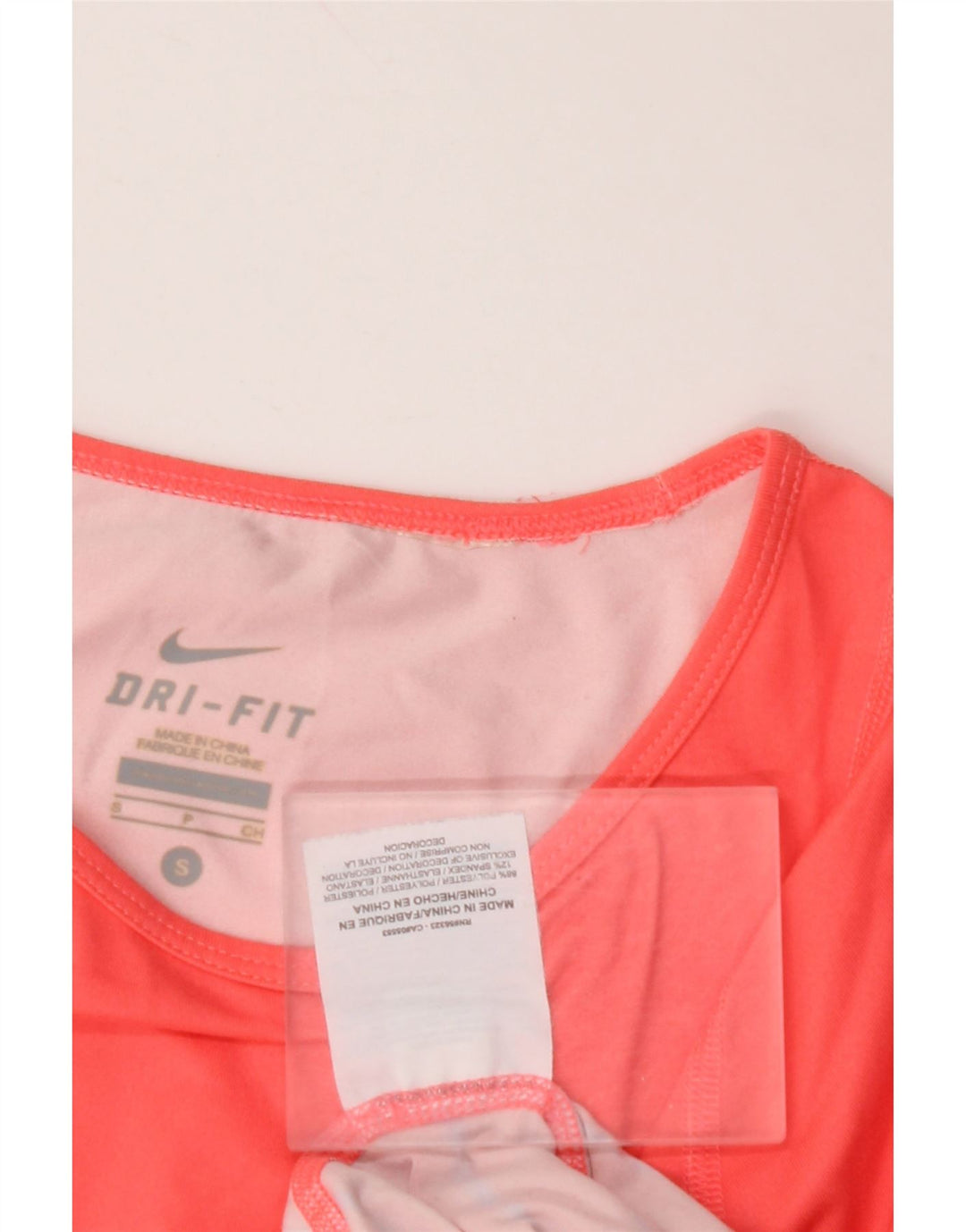 NIKE Damen-Dri-Fit-Top mit 3/4-Ärmeln, UK-Größe 10, klein, rosa gestreift, Polyester
