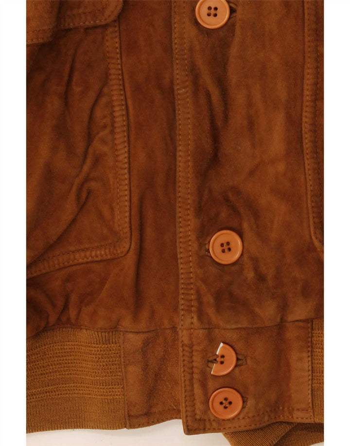 Vintage Herren Wildleder Bomberjacke IT 50 Large Braun