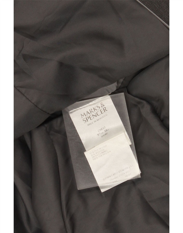 Marks & Spencer Herren-Blazer, kurz, mit 2 Knöpfen, UK 38, Mittelgrau