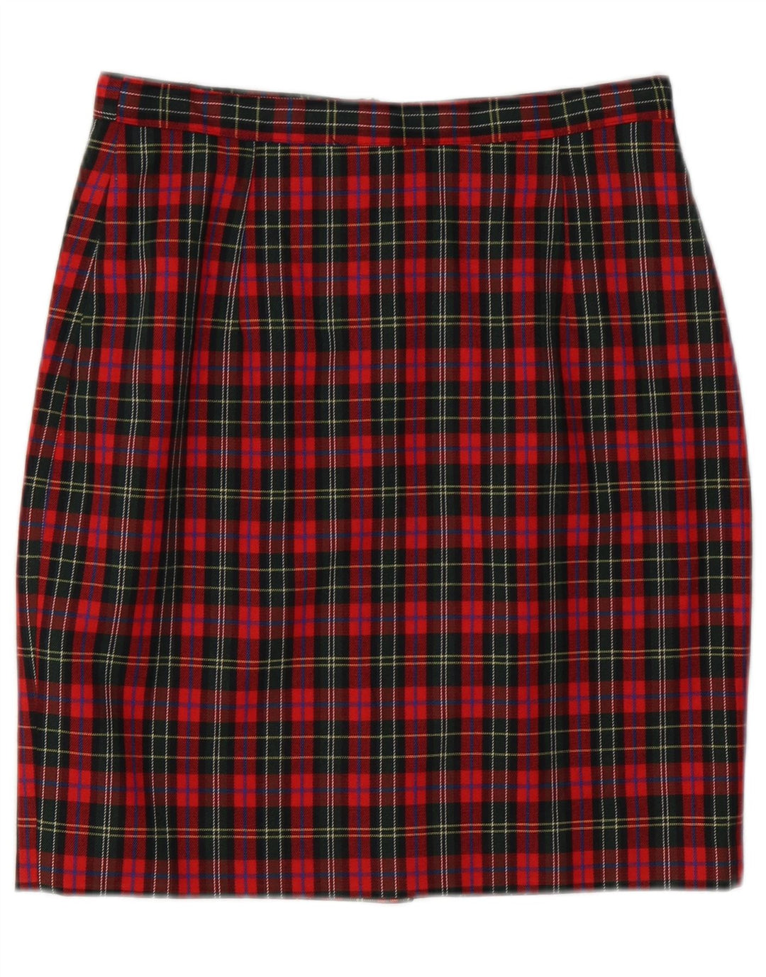 Vintage Damen Bleistiftrock IT 44 Medium W28 Rot karierte Schurwolle
