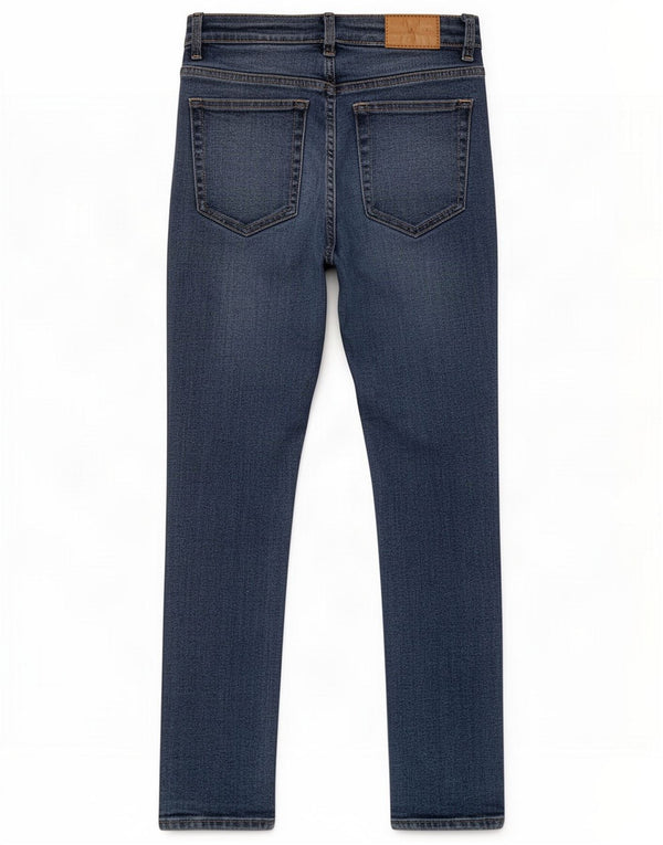 Zara Damen Crop Tapered Jeans EU 36 XS W26 L25 Marineblau