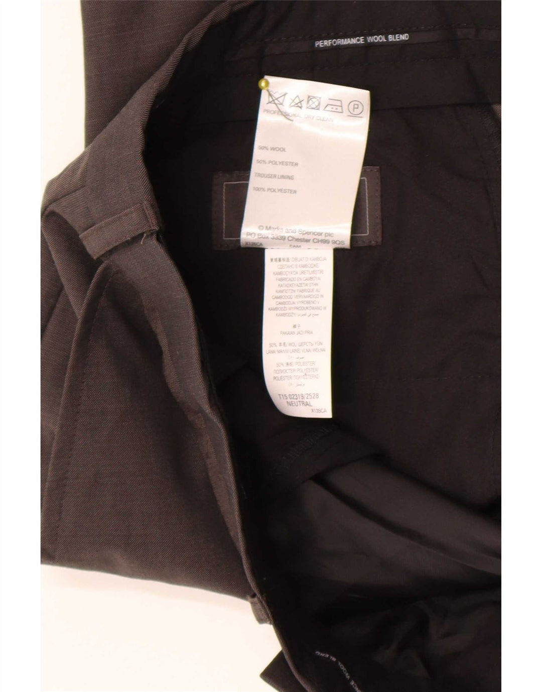 Marks & Spencer Herren-Anzughose in normaler Passform, W36 L29, braune Wolle