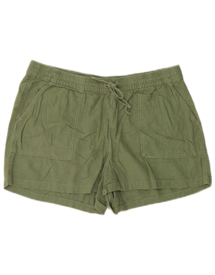 J. Crew Damen Chinoshorts Medium W30 Grünes Leinen