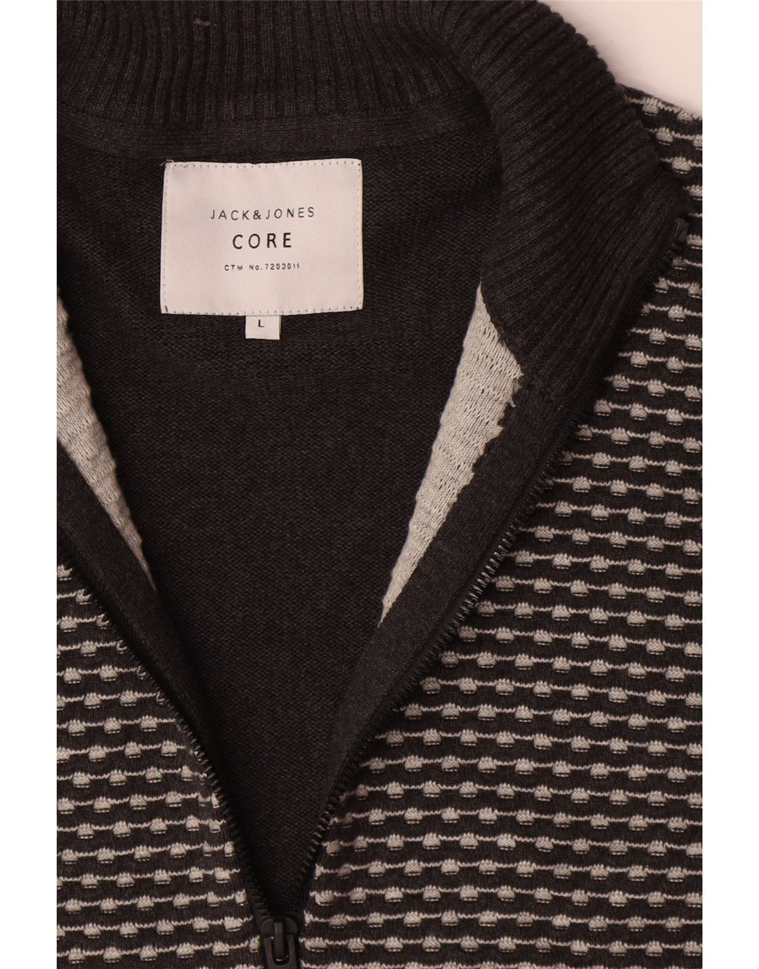 Jack & Jones Herren-Strickjacke, groß, grau, geometrisch