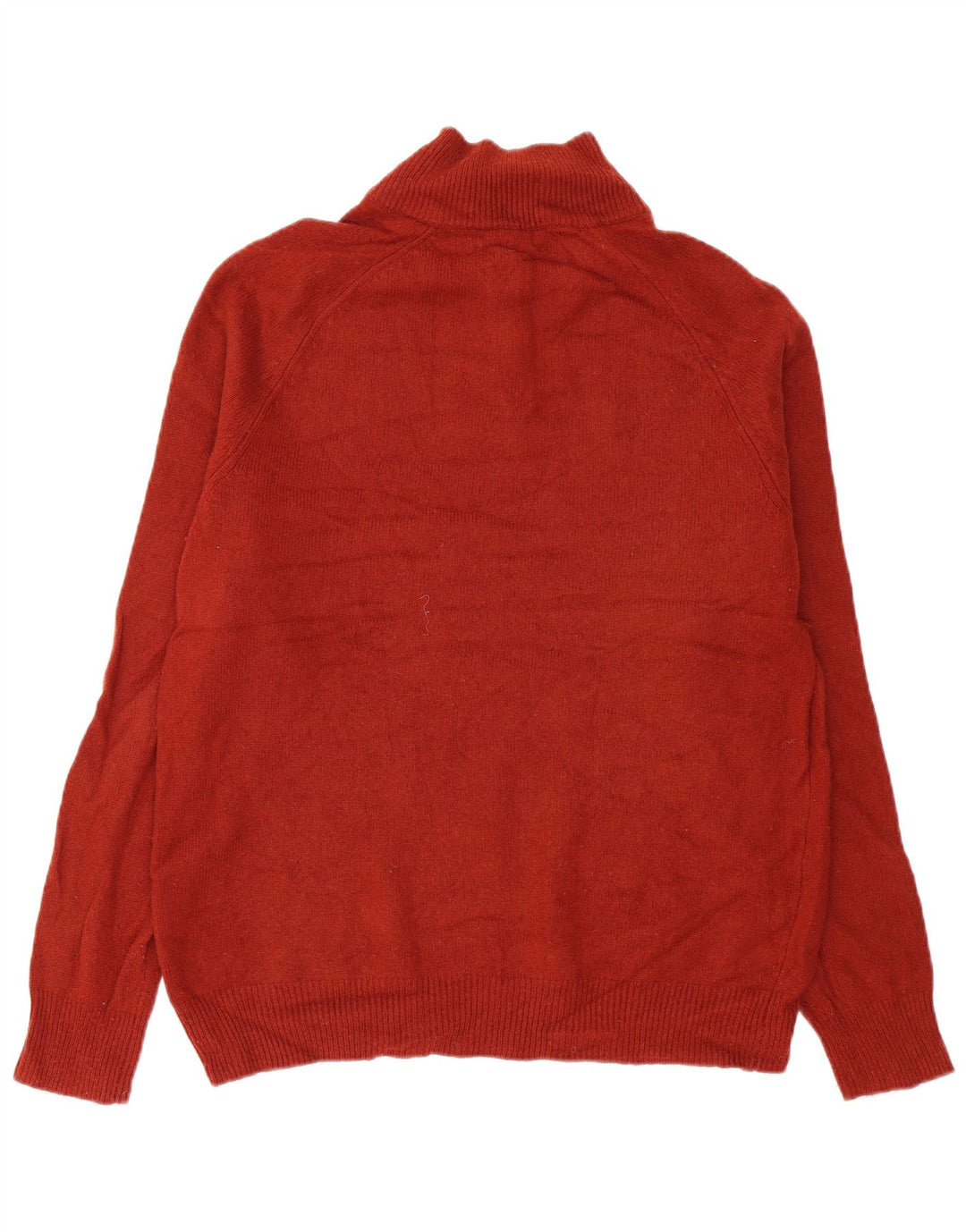 John Lewis Herren-Pullover mit Reißverschluss am Hals, XL, rote Lammwolle