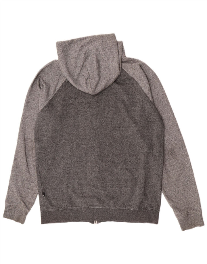 QUIKSILVER Herren-Kapuzenpullover mit Reißverschluss, mittelgraue Colourblock-Baumwolle