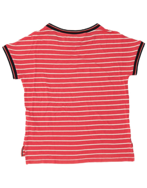 Tommy Hilfiger Damen Kurzarm-T-Shirt Top UK 10 Small Rot gestreift