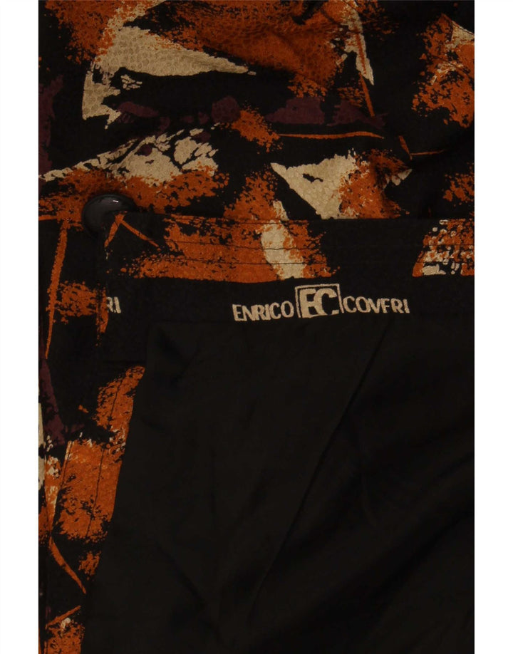 Enrico Coveri Damen Blazer Jacke UK 14 Large Braun Geometrisch