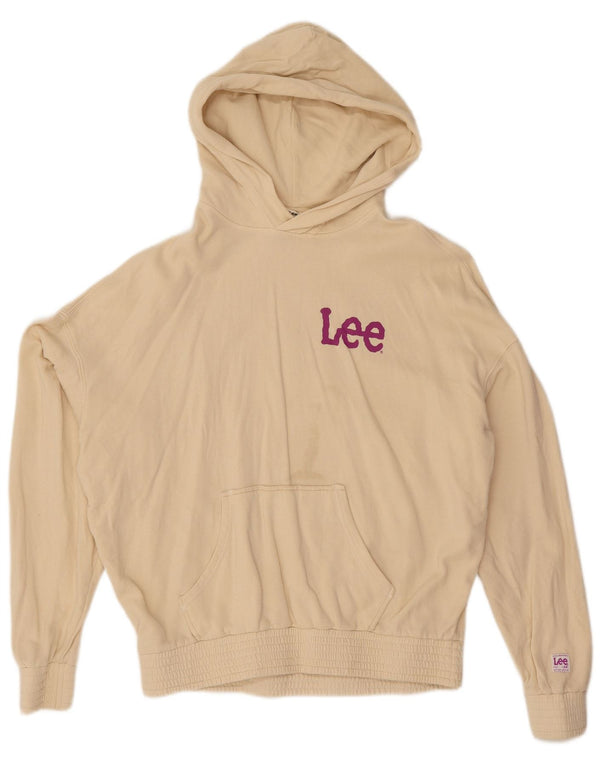 LEE Mädchen von H&M übergroßer grafischer Kapuzenpullover, 13–14 Jahre, beige Baumwolle