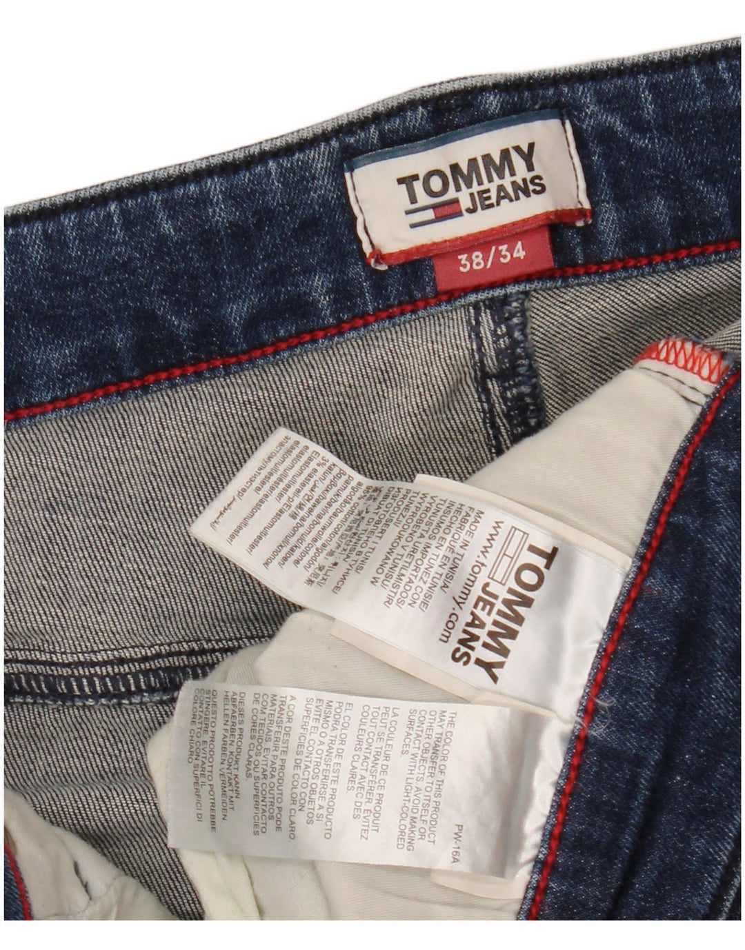 TOMMY HILFIGER Herren Slim Jeans W38 L34 Blaue Baumwolle
