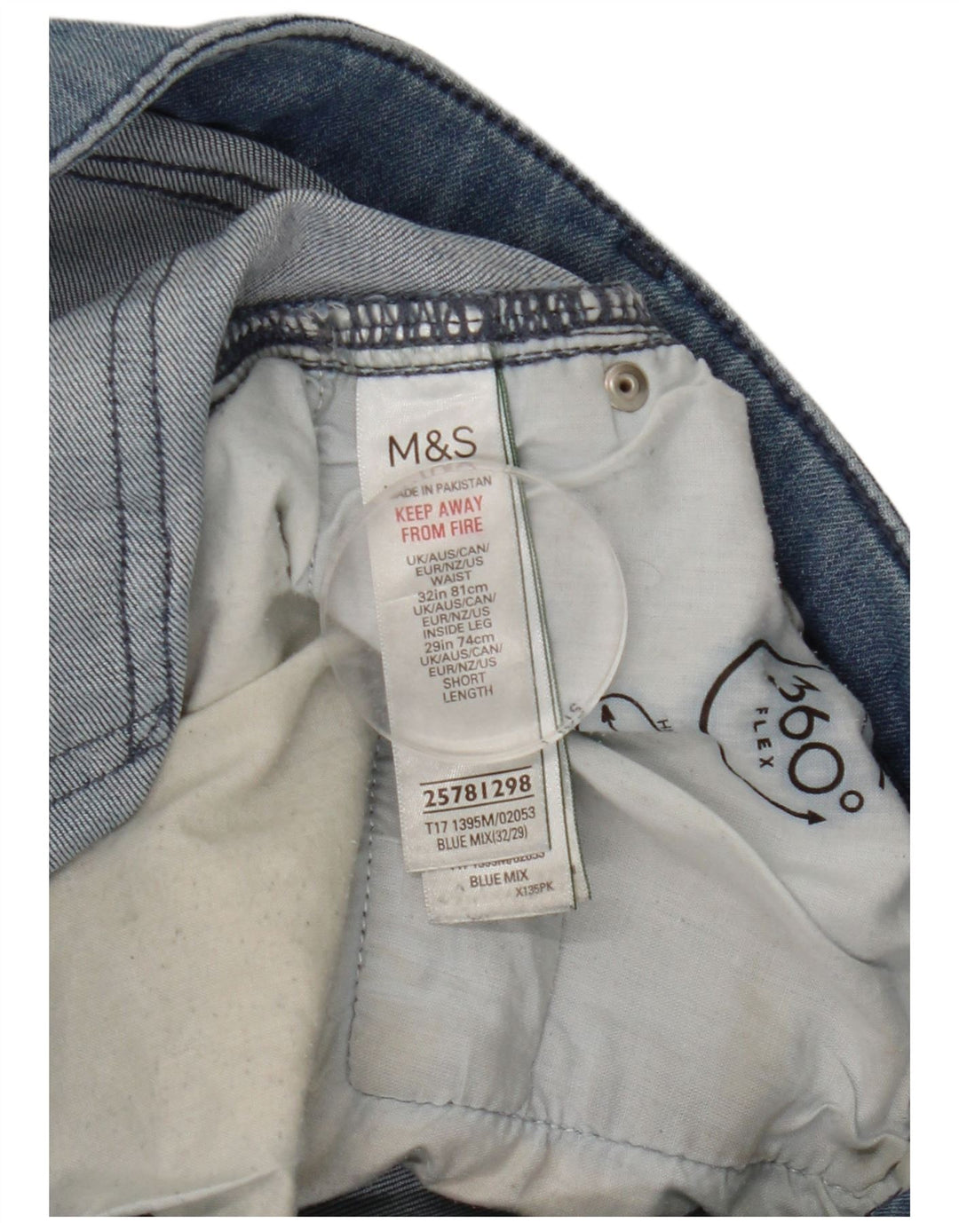 Marks & Spencer Herren Straight Jeans W32 L29 Blaue Baumwolle