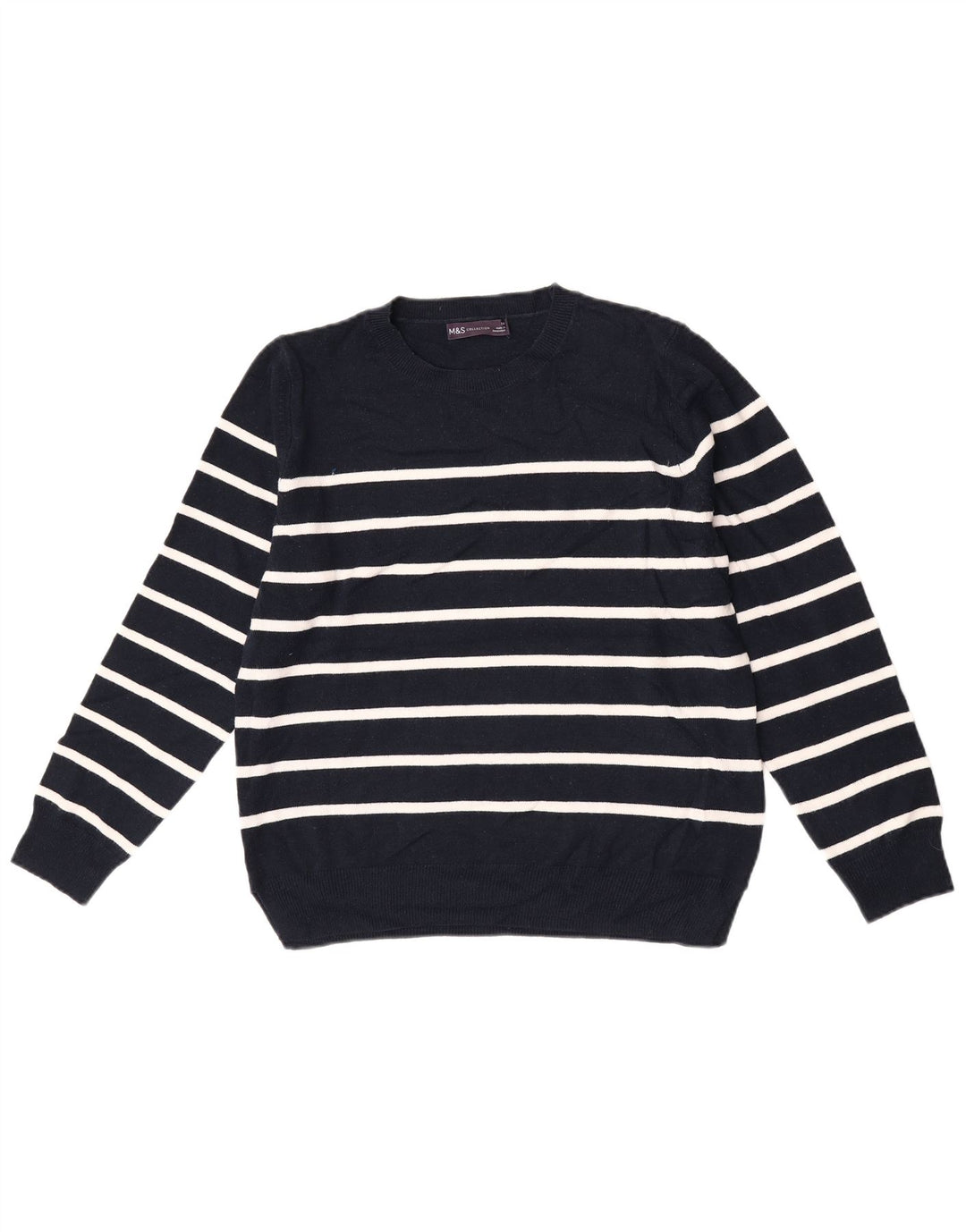 Marks & Spencer Damen-Pullover mit Rundhalsausschnitt, Gr. 14, mittleres Marineblau