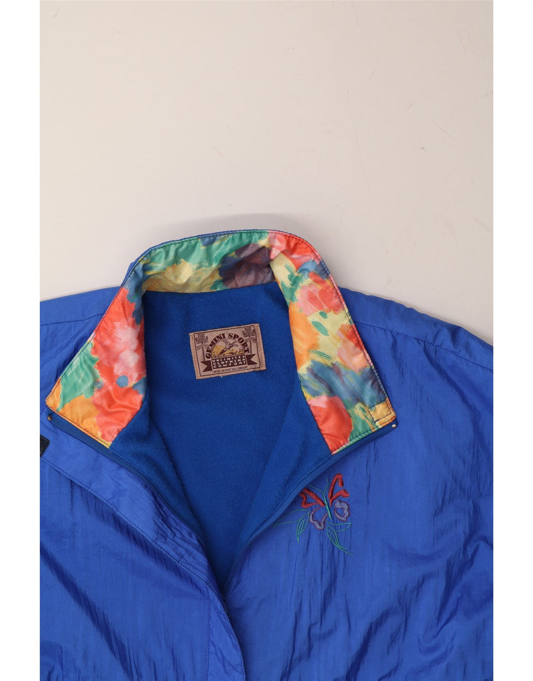 VINTAGE Womens Windbreaker Jacket UK 22 3XL Blue Nylon Vintage Vintage and Second-Hand Vintage from Messina Hembry 