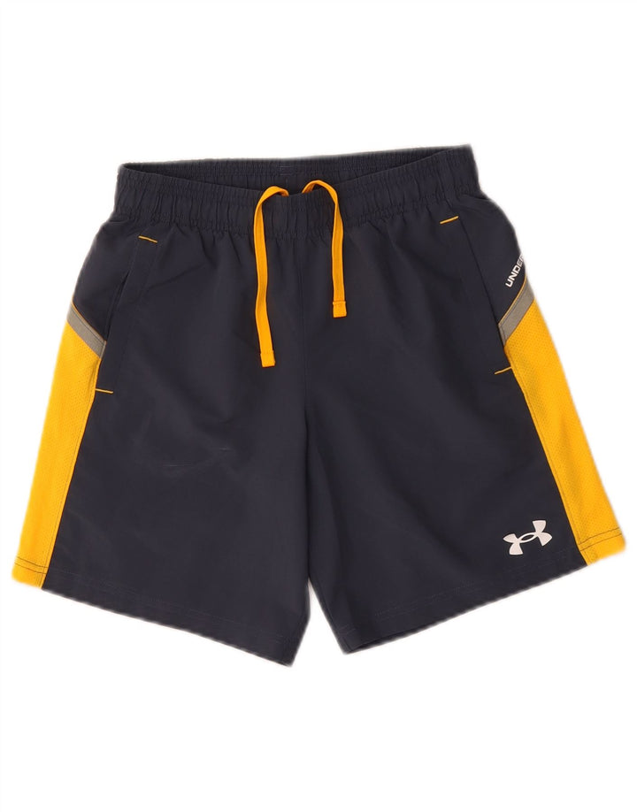 Under Armour Jungen-Sportshorts, 9–10 Jahre, mittelgroß, Marineblau, Farbblock