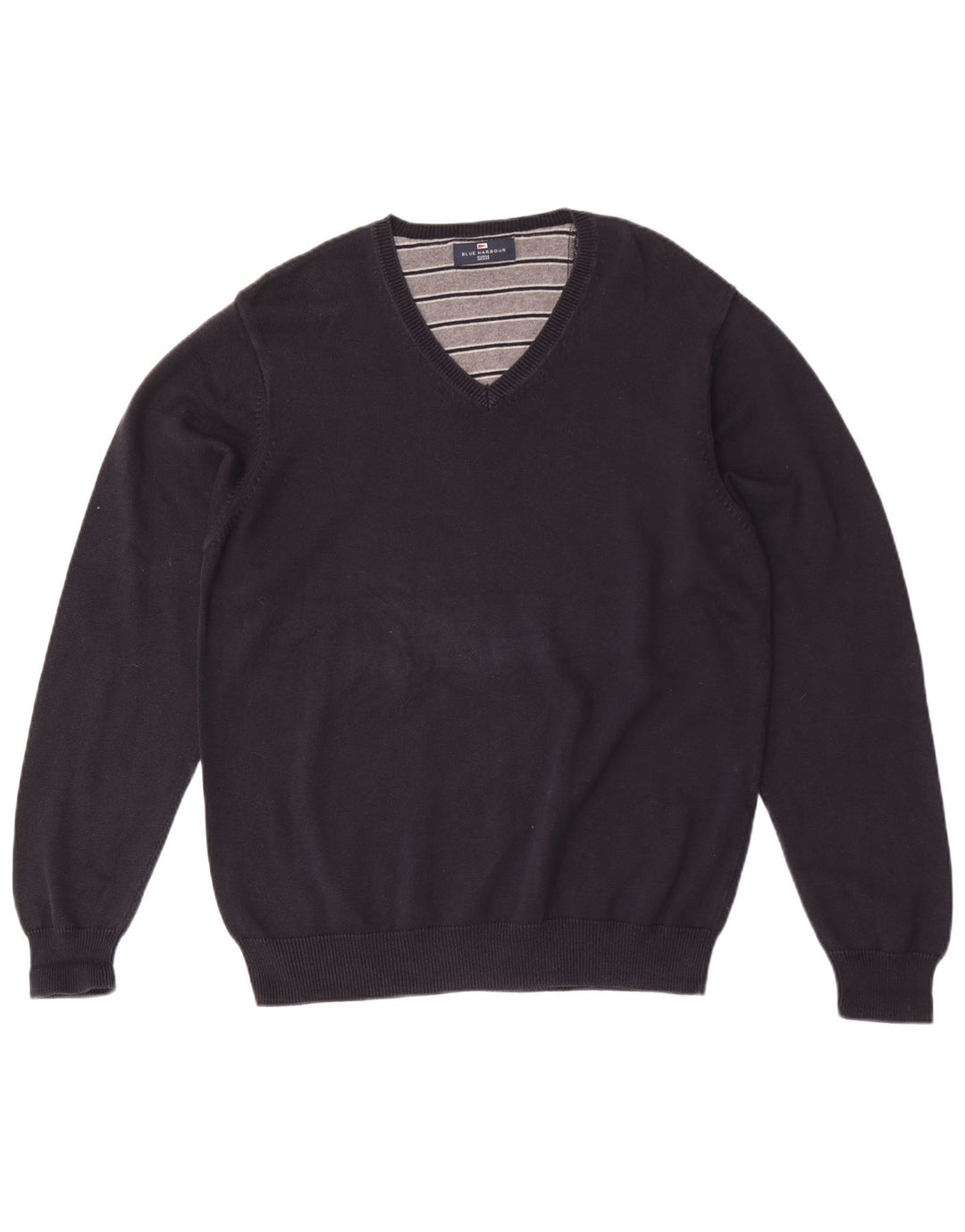 Marks & Spencer Herren Blue Harbour Pullover mit V-Ausschnitt, Größe L, Marineblau