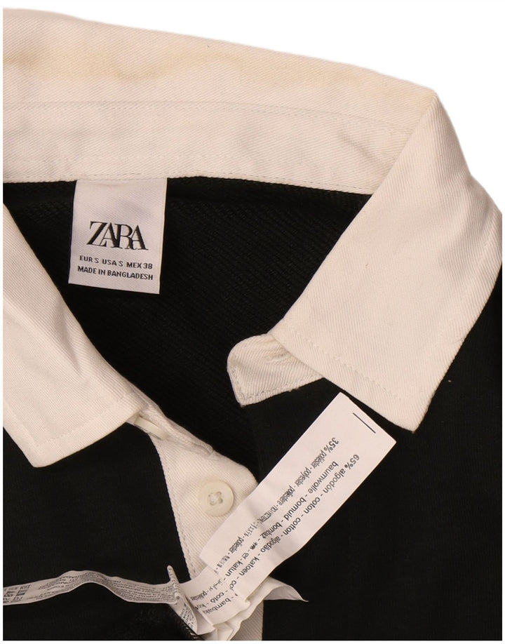 Zara Herren-Sweatshirt mit Rollkragen, Größe S, schwarze Baumwolle