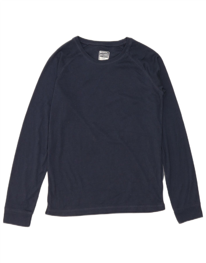 Mountain Warehouse Jungen-Oberteil, langärmlig, 12–13 Jahre, marineblaues Polyester