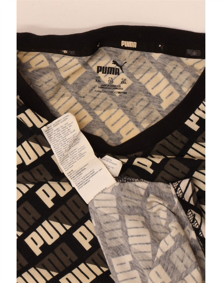 Puma Herren Grafik T-Shirt Top 2XL Schwarz Baumwolle