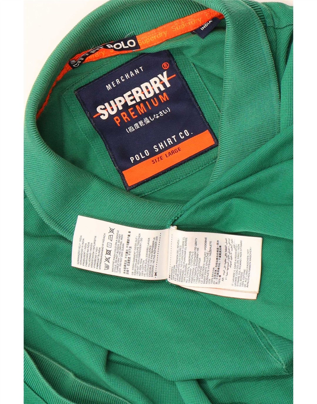 Superdry Herren-Poloshirt, große grüne Baumwolle