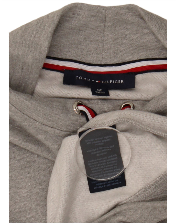 Tommy Hilfiger Damen Crop Oversized Sweatshirt Pullover UK 10 Small Grau