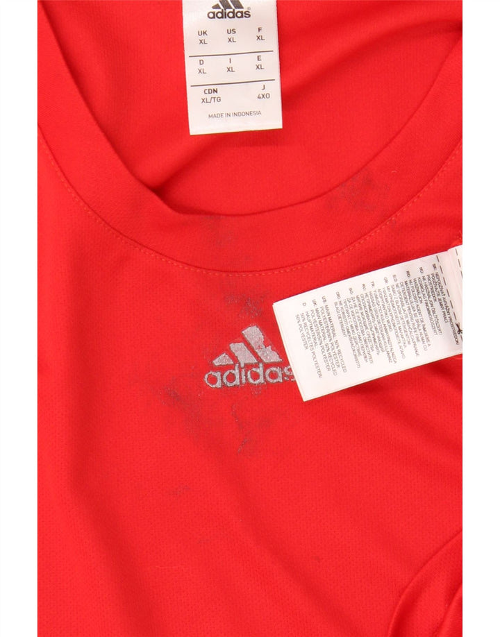 ADIDAS Herren Climalite T-Shirt Top XL Rot Polyester