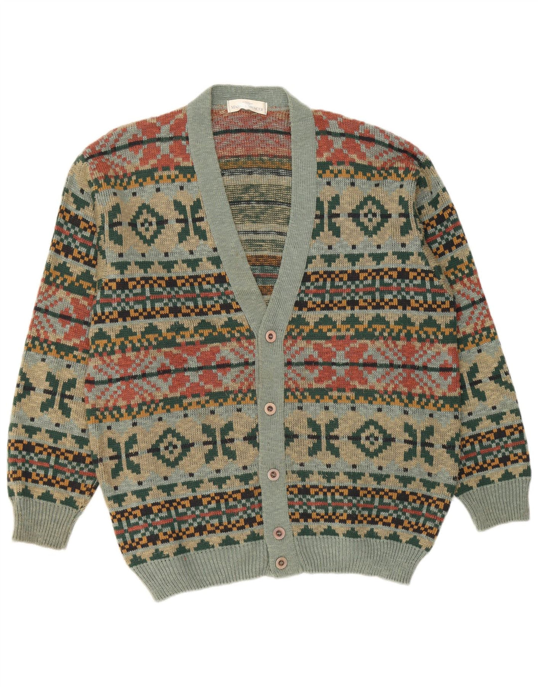 Marks & Spencer Herren-Strickjacke, mittelgroß, mehrfarbig, Fair Isle