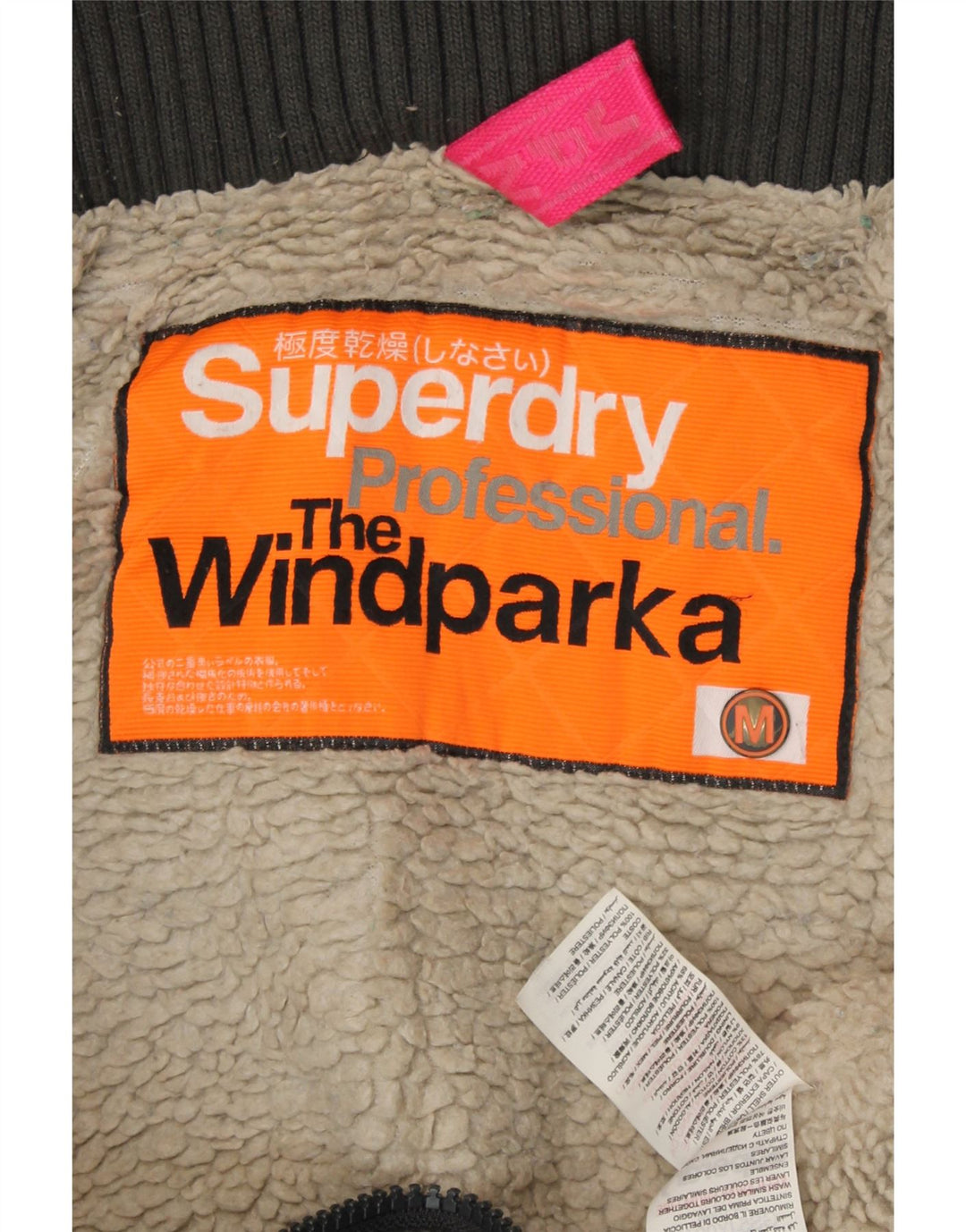 SUPERDRY Damen The Windparka Graphic Parka Jacke UK 14 Mittelgrau