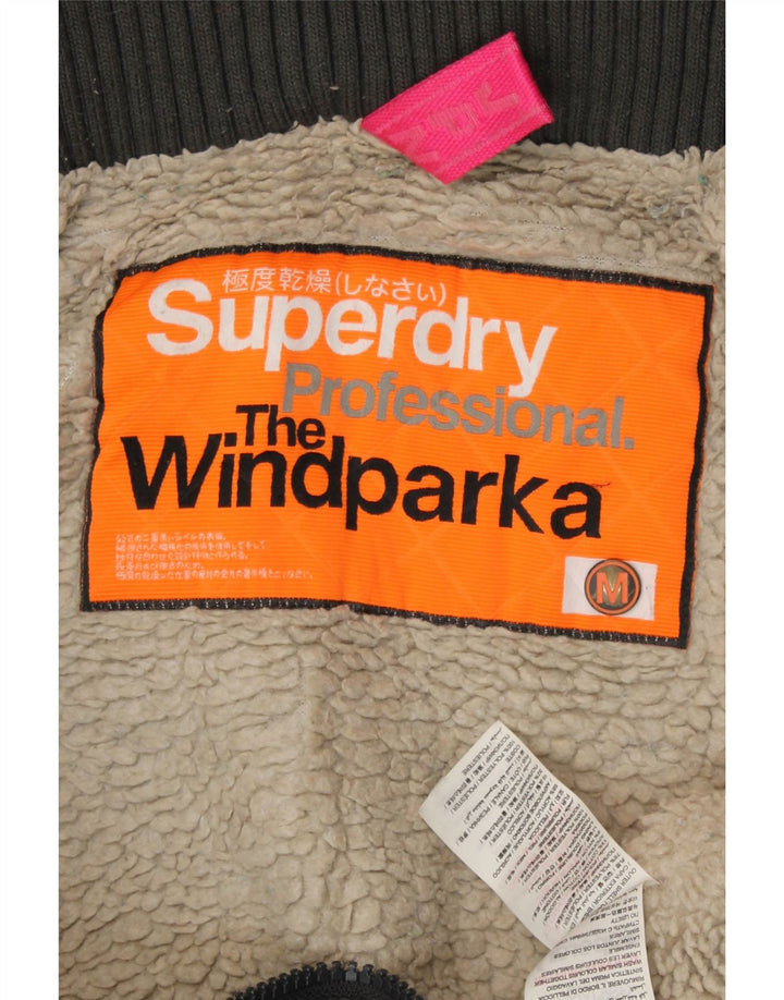 SUPERDRY Damen The Windparka Graphic Parka Jacke UK 14 Mittelgrau