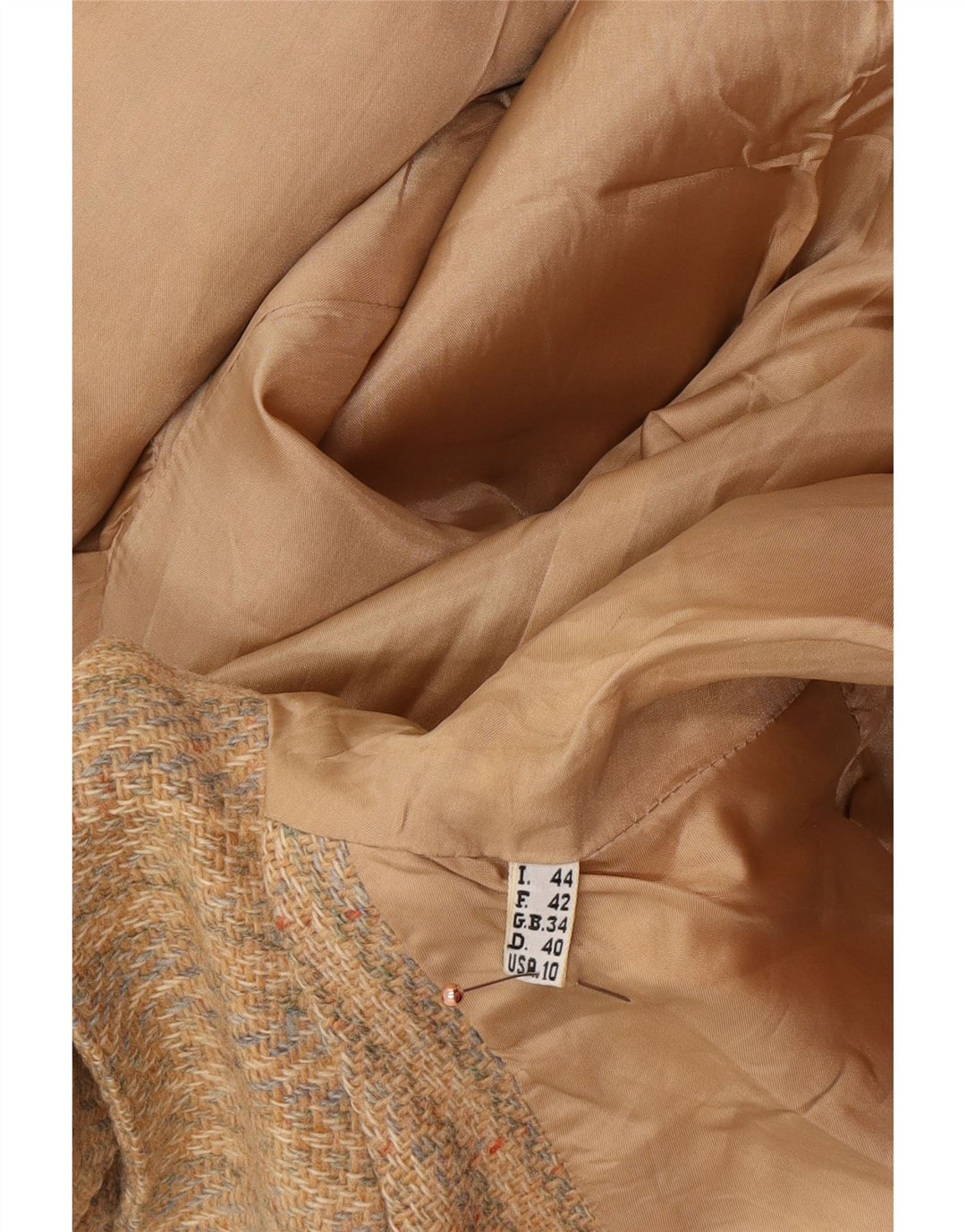 FENDI Damen-Blazer mit 2 Knöpfen, IT 44, mittelbeige, gestreift, klassisch