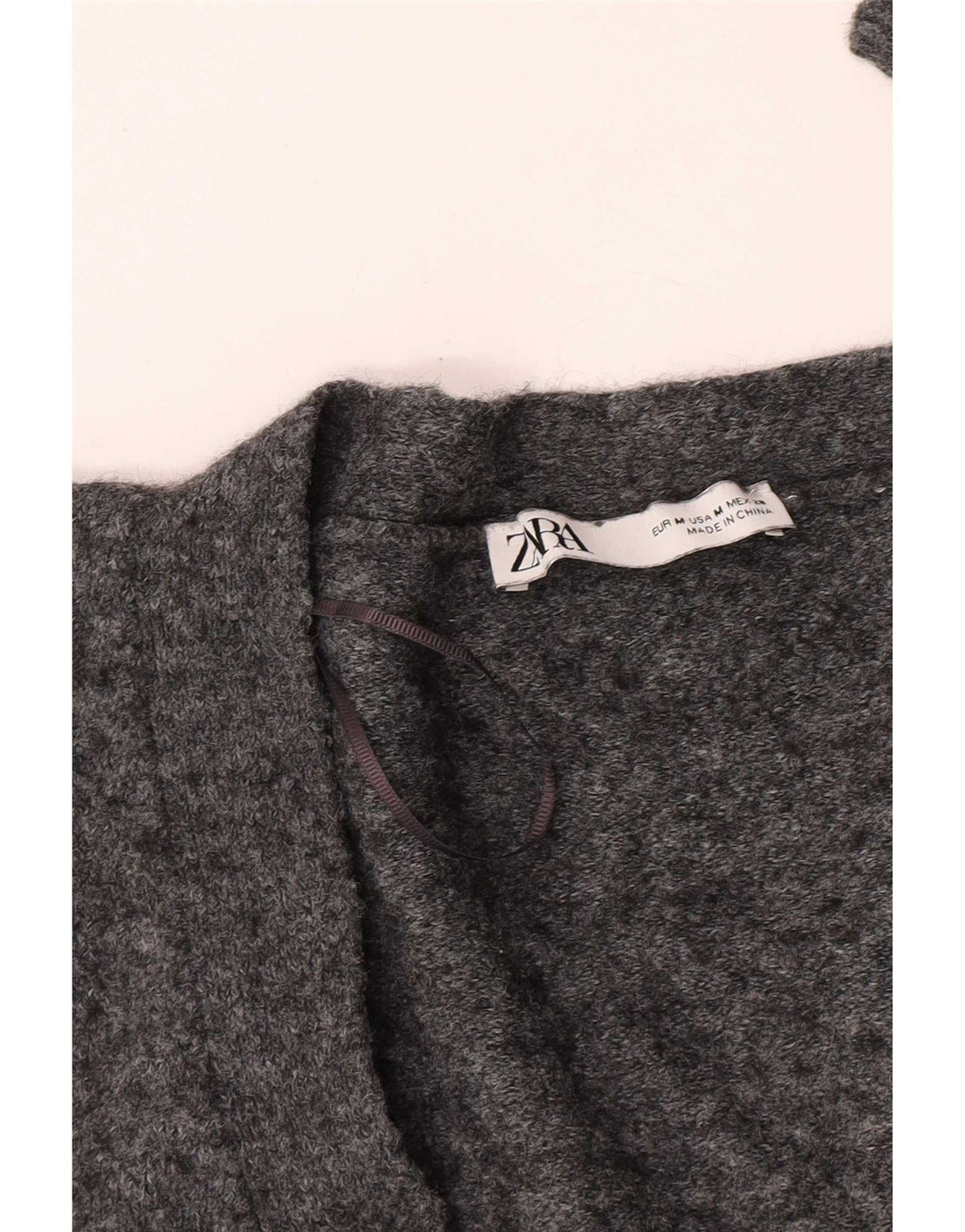 Zara Damen Crop Cardigan Pullover UK 14 Mittelgrau meliert