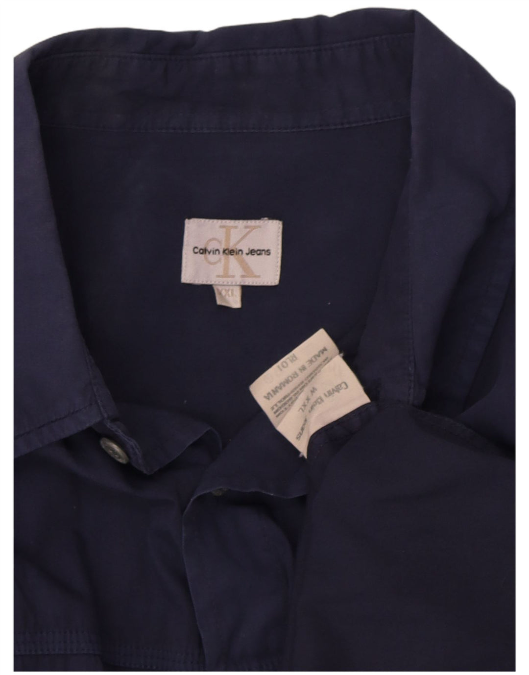 Calvin Klein Jeans Herrenhemd 2XL Marineblau Baumwolle