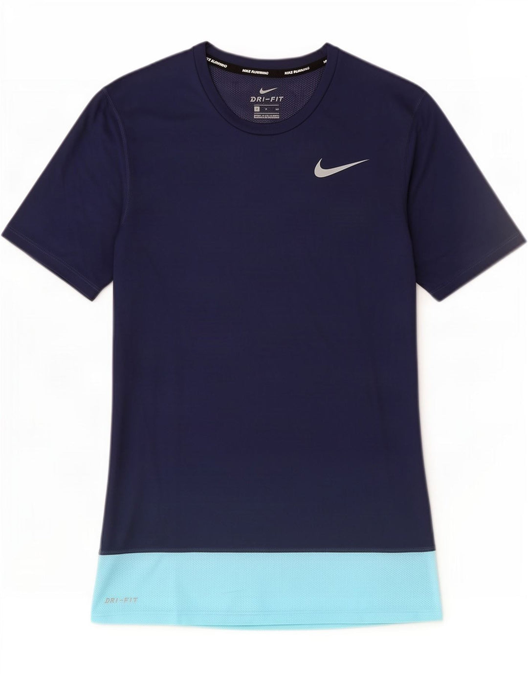 Nike Herren Dri Fit T-Shirt Top Small Marineblau Farbblock