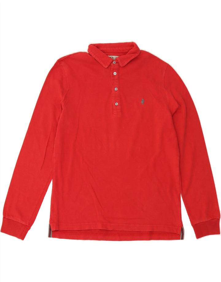 MARLBORO CLASSICS Mens Long Sleeve Polo Shirt Large Red Cotton Vintage Marlboro Classics and Second-Hand Marlboro Classics from Messina Hembry 