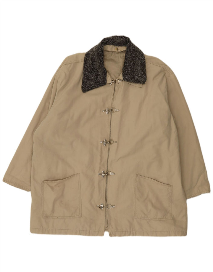 Vintage Herren Duffle Jacke UK 46 3XL Beige Baumwolle