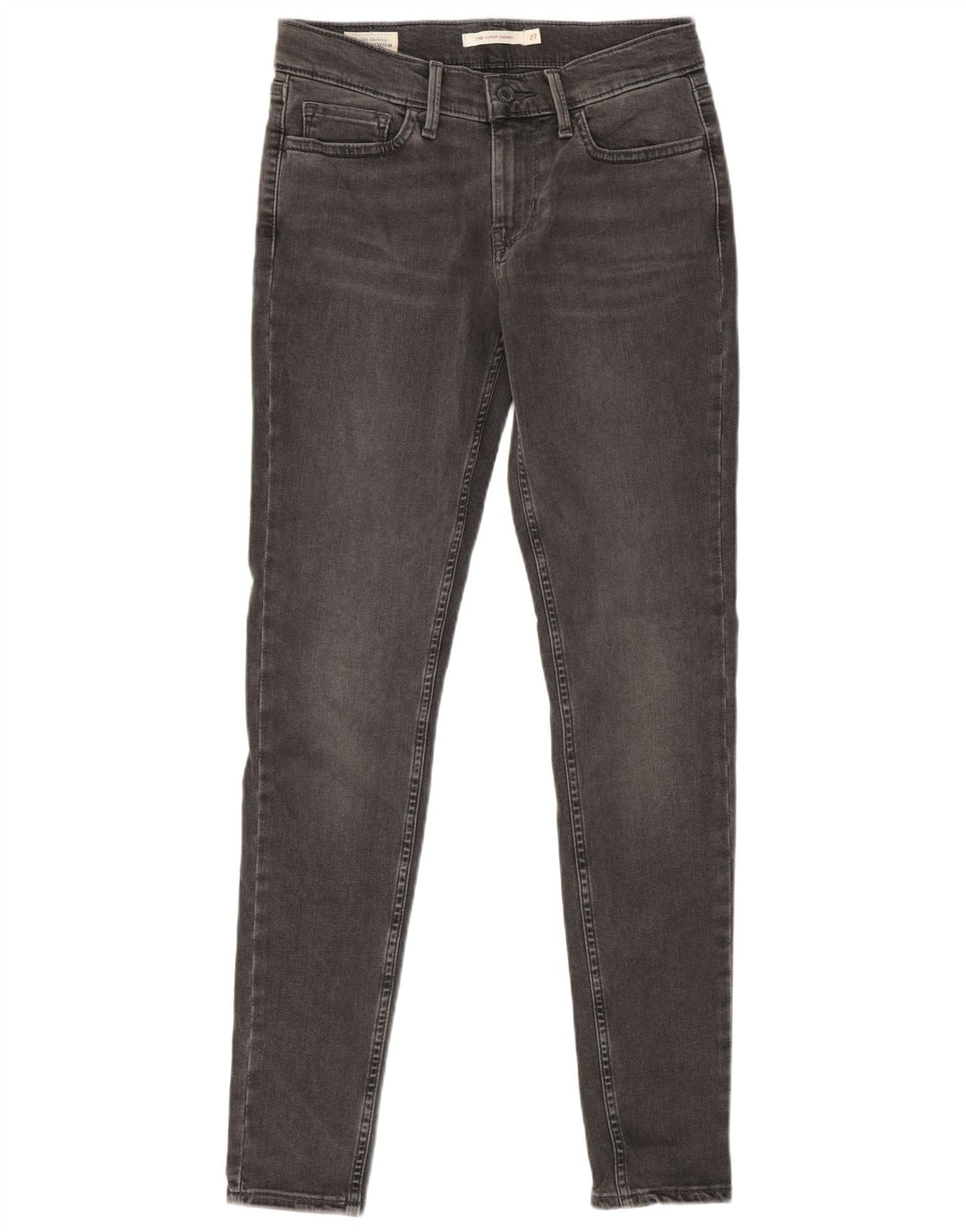 Levi's Damen 721 Skinny Jeans W27 L32 Graue Baumwolle