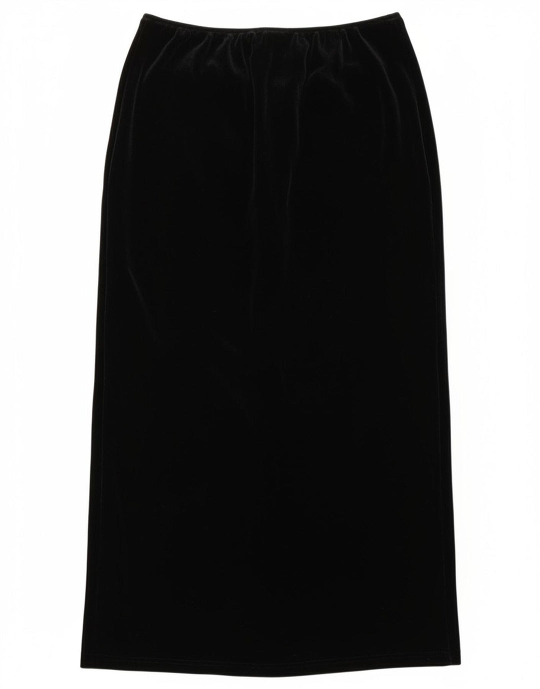 Vintage Damen Samt Maxirock UK 16 Large W34 Schwarz Polyester