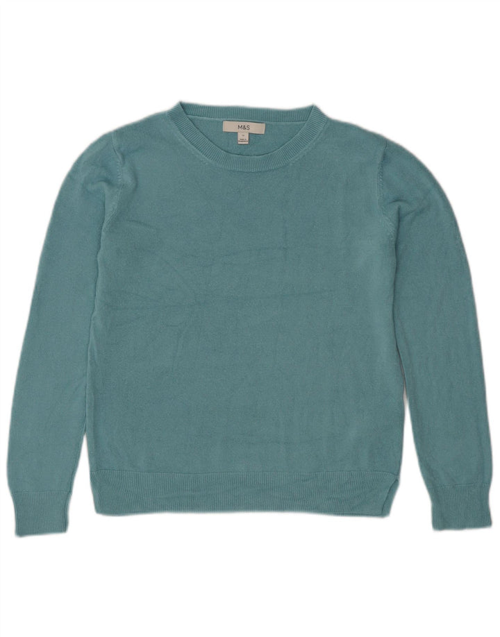 Marks & Spencer Damen-Pullover mit U-Boot-Ausschnitt, UK 12, Mittelblau, Acryl