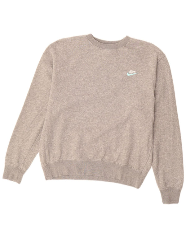 NIKE Herren-Sweatshirt-Pullover aus mittelgrauer Baumwolle