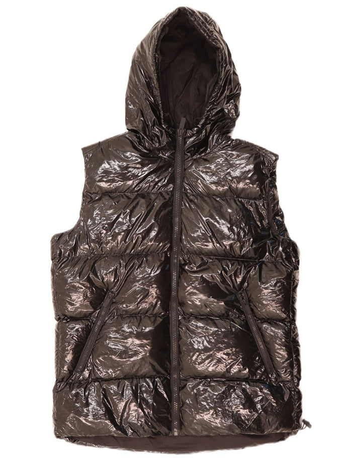 ZARA Herren-Weste mit Kapuze, gepolstert, UK 38, Mittelschwarz, Polyester